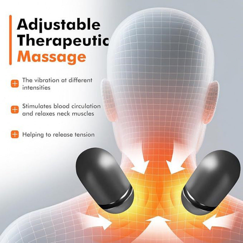 Adjustable therapeutic massage device with text on benefits