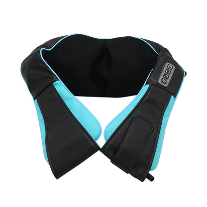 Black and blue neck massager on a white background