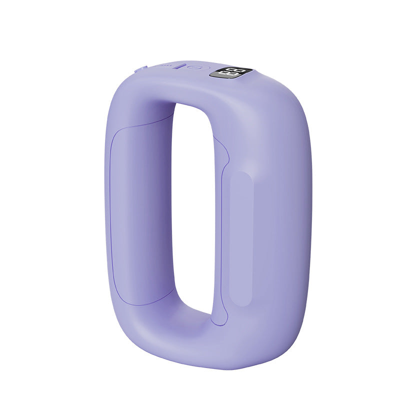 A lavender purple handheld device with a rounded, ergonomic U-shaped body and a small digital display on top, shown against a plain white background.